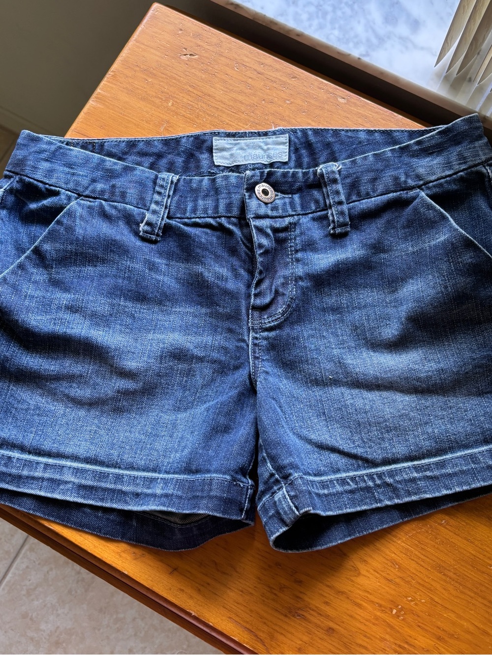 Maurices Dark Blue Denim Shorts